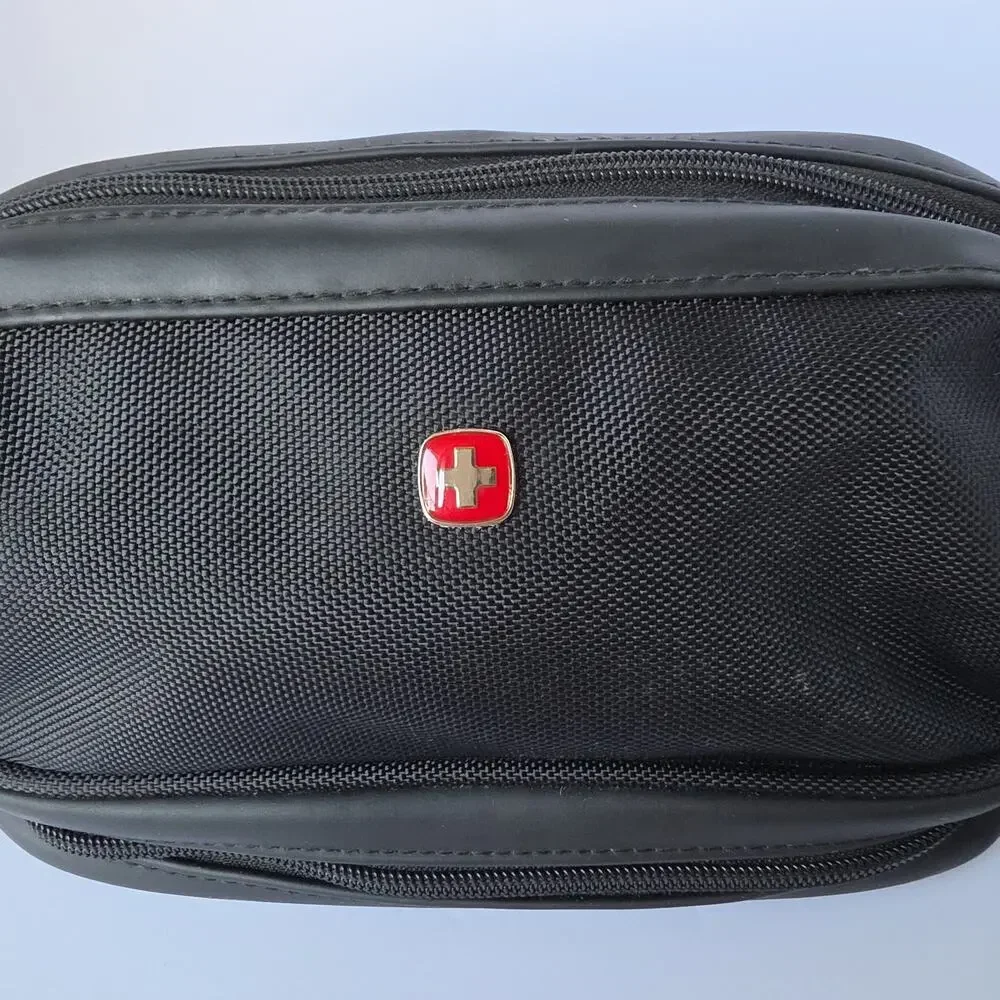 Swiss Gear Black Toiletry Cosmetic Hygiene Travel Bag, Mesh Organizer